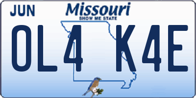 MO license plate OL4K4E