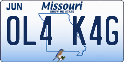 MO license plate OL4K4G