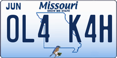 MO license plate OL4K4H