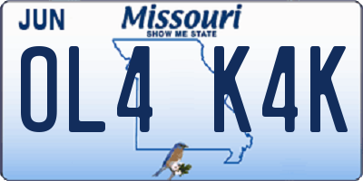 MO license plate OL4K4K