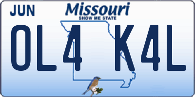 MO license plate OL4K4L