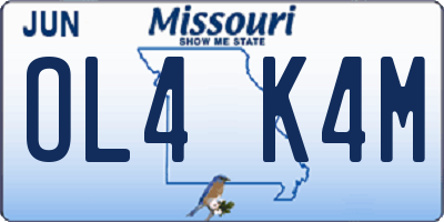MO license plate OL4K4M