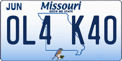 MO license plate OL4K4O