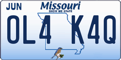 MO license plate OL4K4Q