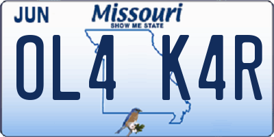 MO license plate OL4K4R