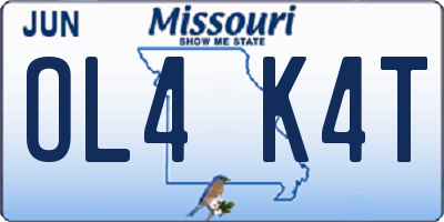 MO license plate OL4K4T