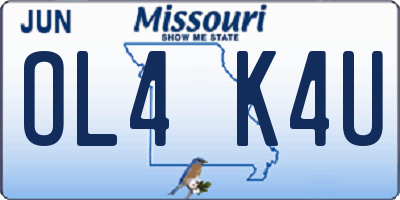 MO license plate OL4K4U