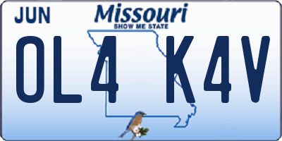 MO license plate OL4K4V