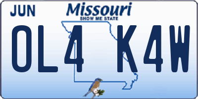 MO license plate OL4K4W