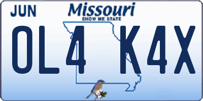 MO license plate OL4K4X