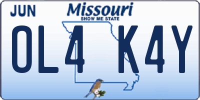 MO license plate OL4K4Y
