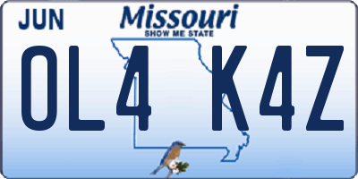 MO license plate OL4K4Z