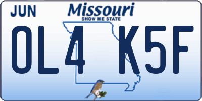 MO license plate OL4K5F