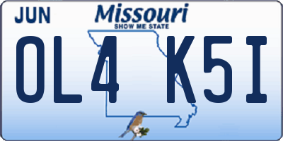 MO license plate OL4K5I