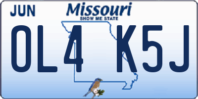 MO license plate OL4K5J