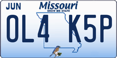 MO license plate OL4K5P