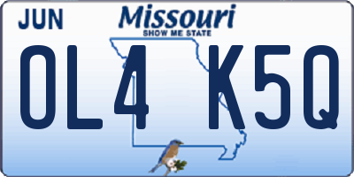 MO license plate OL4K5Q