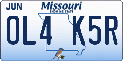 MO license plate OL4K5R