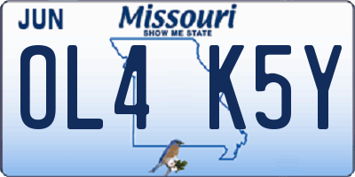 MO license plate OL4K5Y