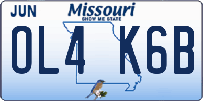 MO license plate OL4K6B