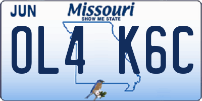 MO license plate OL4K6C
