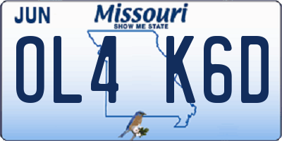 MO license plate OL4K6D