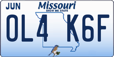 MO license plate OL4K6F