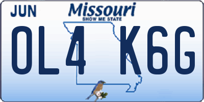 MO license plate OL4K6G