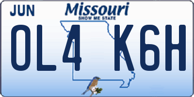 MO license plate OL4K6H