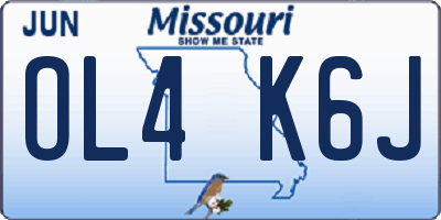 MO license plate OL4K6J