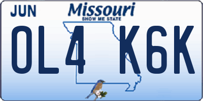 MO license plate OL4K6K