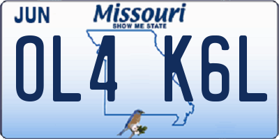MO license plate OL4K6L