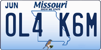 MO license plate OL4K6M