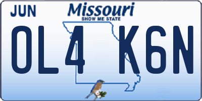 MO license plate OL4K6N
