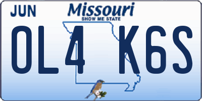 MO license plate OL4K6S