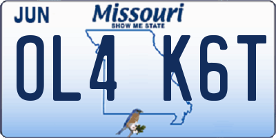 MO license plate OL4K6T