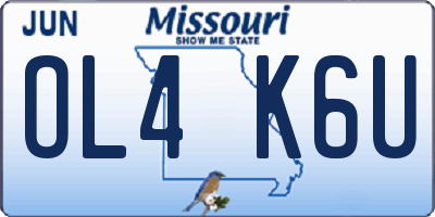 MO license plate OL4K6U