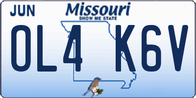 MO license plate OL4K6V