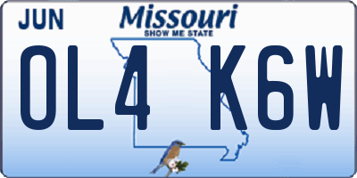 MO license plate OL4K6W