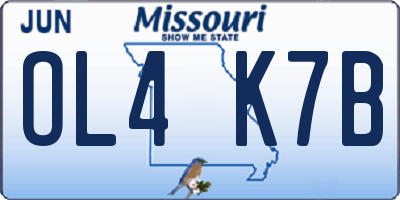 MO license plate OL4K7B
