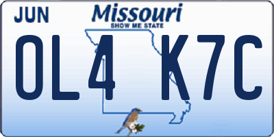 MO license plate OL4K7C