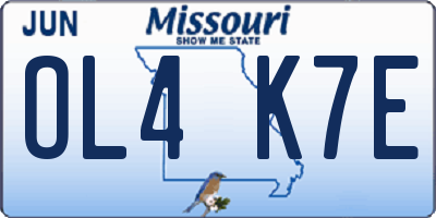 MO license plate OL4K7E