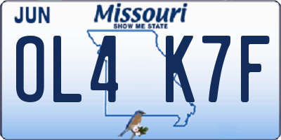 MO license plate OL4K7F