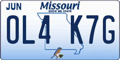 MO license plate OL4K7G