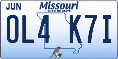 MO license plate OL4K7I