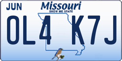 MO license plate OL4K7J