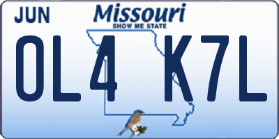 MO license plate OL4K7L