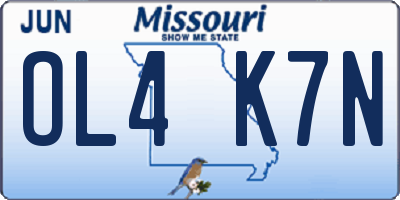 MO license plate OL4K7N