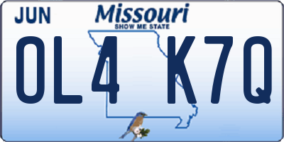 MO license plate OL4K7Q