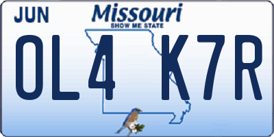 MO license plate OL4K7R